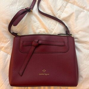 Nanette Lepore Burgundy Faux Leather Crossbody Bag